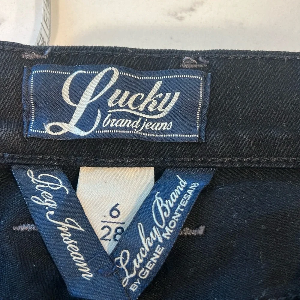 Lucky‎ Brand Women’s Black Knox Sweet N Low Wide Leg Denim Jeans Size 6